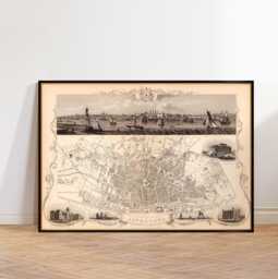 Old Map Of Liverpool - Illustrated City Plan British Cartography Art Print - thumbnail 1