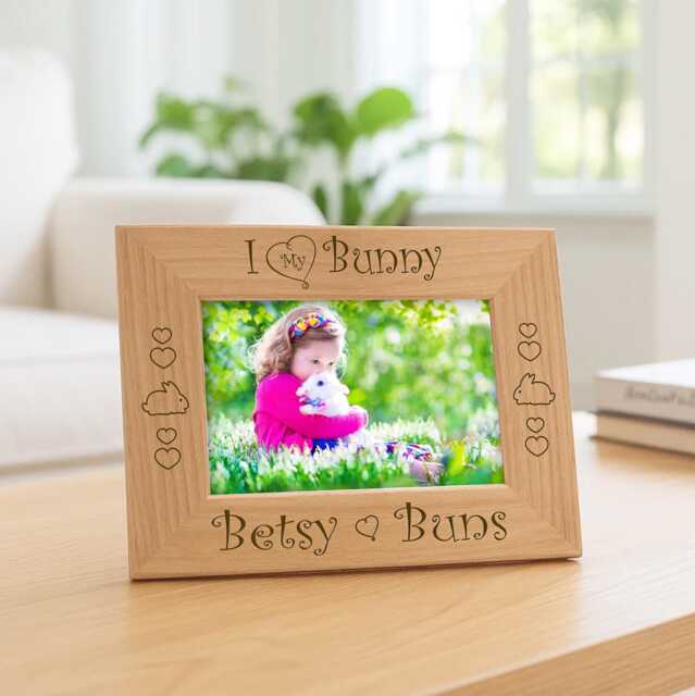 Bunny Picture Frame Personalized Pet Lovers Wall Art Rabbit Keepsake Display For Mom & Kids - image 1