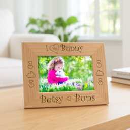 Bunny Picture Frame Personalized Pet Lovers Wall Art Rabbit Keepsake Display For Mom & Kids - thumbnail 1