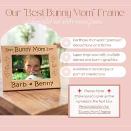 Bunny Picture Frame Personalized Pet Lovers Wall Art Rabbit Keepsake Display For Mom & Kids - thumbnail 2