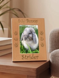 Bunny Picture Frame, Rabbit Gifts For Mom & Kids, Personalized Pet Lovers Photo Display Keepsake - thumbnail 1
