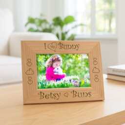 Bunny Picture Frame Personalized Pet Lovers Wall Art Rabbit Keepsake Display For Mom & Kids - thumbnail 3