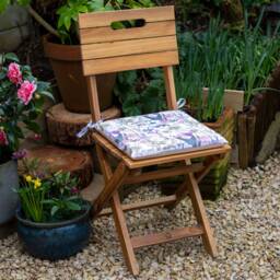 Set Of 2 Water Resistant Garden Outdoor Cushion Seat Chair Pads Soft Foam Zipped Cover in 3 Sizes English Floral - By Celina Digby - thumbnail 2