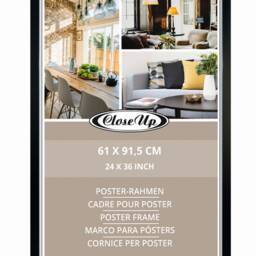 Poster Frame 61 X 91.5 cm - Wood Look Black Mdf, Design Picture With Back Panel & Shatter-Proof PVC Glass, Profile Width 30 Mm - thumbnail 2