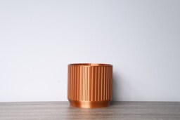 "Jetsetter Planter With Drainage & Saucer in Copper, Unique 3D-Printed Plant Pot, Small To Large Sizes 4"" 5"" 6"" 7"" 8" - thumbnail 1