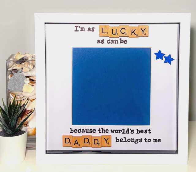 Daddy Scrabble Art Frame Photo - Handmade Fathers Day Birthday Present - image 1