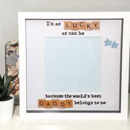 Daddy Scrabble Art Frame Photo - Handmade Fathers Day Birthday Present - thumbnail 2