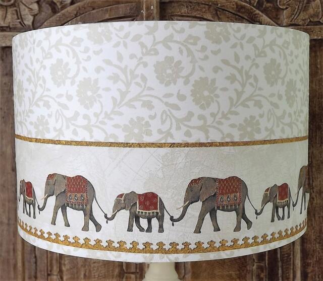 Elephant Train Lampshade Shabby Chic Indian Raj Style - image 1