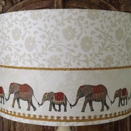 Elephant Train Lampshade Shabby Chic Indian Raj Style - thumbnail 3