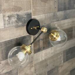 In Stock - Ships On The Same Day Sakkari Modern Double Light 6In Globe Mid Century Bathroom Sconce - thumbnail 3