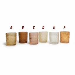 Amber & Blush Textured Glass Tealight Holders - Tinted Votive Cups Mix-And-Match - thumbnail 3