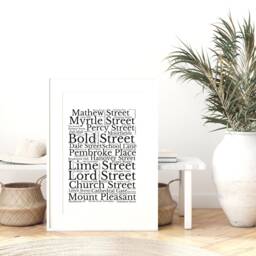 Liverpool Print, Streets Wall Prints For Liverpudlians, Scouser Prints, Of Word Typography - thumbnail 1
