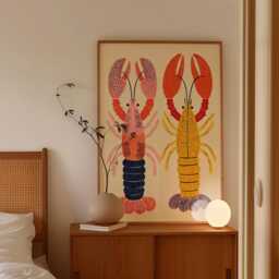 Lobster Art Print, Colourful Nautical Illustration, Modern Coastal Poster - thumbnail 2