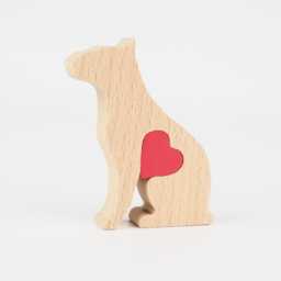 Personalized English Bull Terrier Wooden Figurine, Memorial Remembrance Gift For Dog Owner, Mother's Day Mum - thumbnail 3