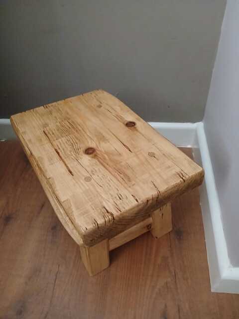 Handcrafted Rustic Wooden Stool Small Step Stool/Table - image 1