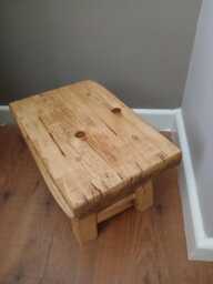 Handcrafted Rustic Wooden Stool Small Step Stool/Table - thumbnail 1