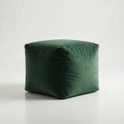 Plush Velvet Ottoman Pouf Bottle Green Beanbag Footstool - thumbnail 2