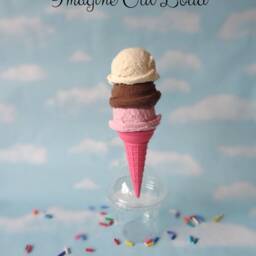 Fake Ice Cream Tall Cone Triple Scoop Chocolate, Vanilla, Strawberry Food Prop - thumbnail 3