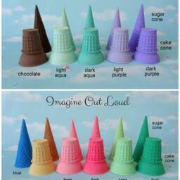 Fake Ice Cream Tall Cone Triple Scoop Chocolate, Vanilla, Strawberry Food Prop - thumbnail 4