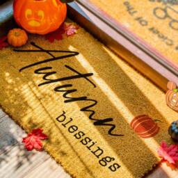 Autumn Blessings Pumpkin Doormat - Fall Porch Decor Home Autumn Door Mat Decorations - thumbnail 2