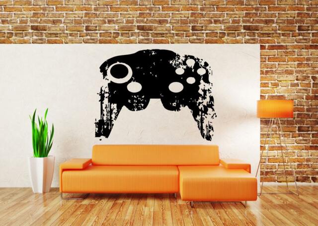 Wall Decal Vinyl Sticker Decals Peal & Stick Cheap Decor Art Gaming Games Game Controller Joystick Abstract Look L379 - image 1