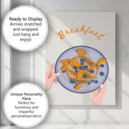 Fresh Citrus Blueberry Pancake Breakfast Illustration Canvas Wall Art Print Decor Picture Ready To Hang - thumbnail 3