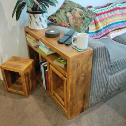 Customisable Sofa Side Table With Nesting Stools - thumbnail 1