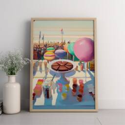 Wayne Thiebaud Summer Carnival Inspired Print, Art Reproduction, Pop Wall Decor, Retro Poster, Print - thumbnail 2