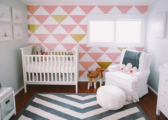 Removable Triangles Wall Pattern Wallpaper Geometric Wall Decal Sticker Decor - image 1