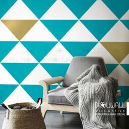 Removable Triangles Wall Pattern Wallpaper Geometric Wall Decal Sticker Decor - thumbnail 2
