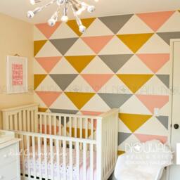 Removable Triangles Wall Pattern Wallpaper Geometric Wall Decal Sticker Decor - thumbnail 3