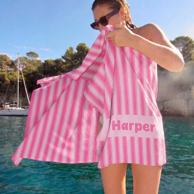Personalized Beach Towel, Bachelorette Party Favors, Custom Turkish Bridesmaid Proposal Gift, Girls Trip Vacation Towels - image 1