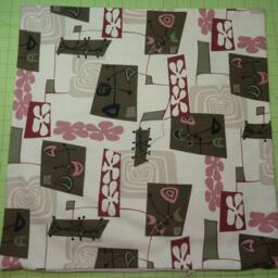 "50's Retro Pillow, Cover in Reproduction Bark Cloth, Nostalgic Throwpillow, Fun Furniture Accessory Caramel Tower Of Flower, 18""x18" - thumbnail 3
