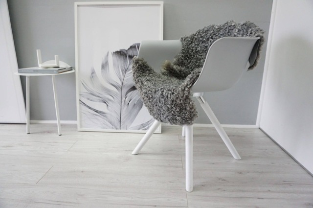 Genuine Gotland Sheepskin Rug - Soft Curly Wool, Natural Grey Mix - image 1