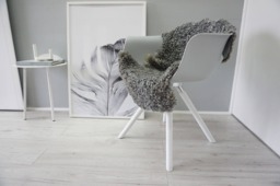 Genuine Gotland Sheepskin Rug - Soft Curly Wool, Natural Grey Mix - thumbnail 1