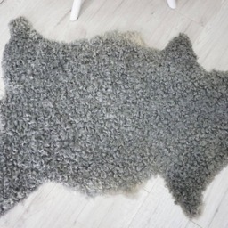 Genuine Gotland Sheepskin Rug - Soft Curly Wool, Natural Grey Mix - thumbnail 3