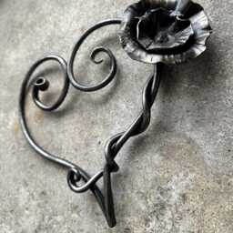 Heart & Flower Entwined Valentines 6Th Wedding Anniversary Or Gift, Everlasting Made Of Iron, Blacksmith - thumbnail 3
