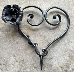 Heart & Flower Entwined Valentines 6Th Wedding Anniversary Or Gift, Everlasting Made Of Iron, Blacksmith - thumbnail 1