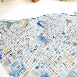 You Belong Here Tacoma Map Watercolor Washington City Block Plan - Art Print North Slope Proctor Central Ups District Downtown Tacoma Spring - thumbnail 3