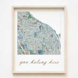 You Belong Here Tacoma Map Watercolor Washington City Block Plan - Art Print North Slope Proctor Central Ups District Downtown Tacoma Spring - thumbnail 1