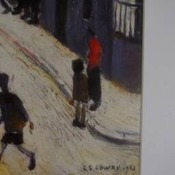 L S Lowry Art Print 1953 Industrial Scene, Black Frame - thumbnail 3