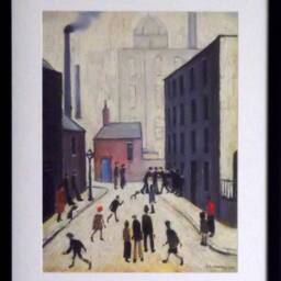 L S Lowry Art Print 1953 Industrial Scene, Black Frame - thumbnail 2