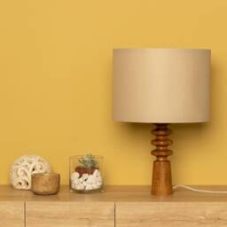Handcrafted Walnut Wood Table Lamp Mid-Century Modern Bedside Light - thumbnail 3