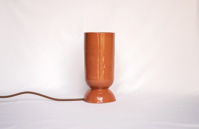 Handmade Terracotta Table Lamp Ceramic Bedside Light