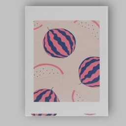Minimalist Pink Watermelon Fruit Repeat Pattern Canvas Wall Art Print Decor Picture Ready To Hang - thumbnail 1