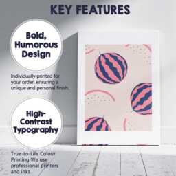 Minimalist Pink Watermelon Fruit Repeat Pattern Canvas Wall Art Print Decor Picture Ready To Hang - thumbnail 2