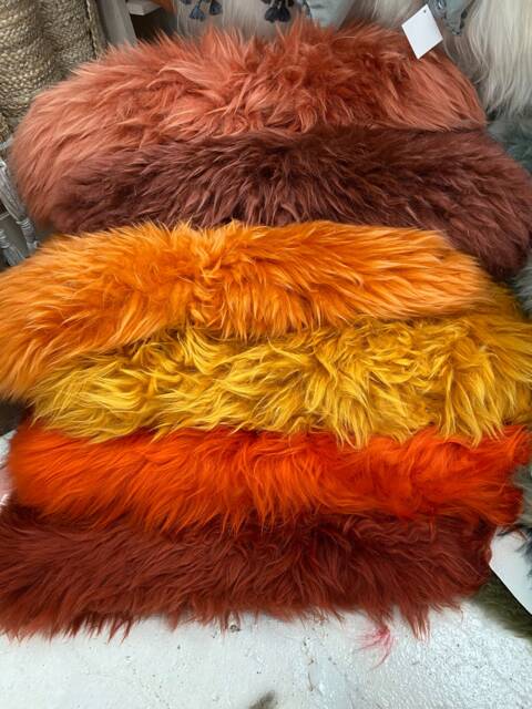 Autumn Tones Sheepskin Rug, Rust Sheepskin, Burnt Orange Rug .fur , Interior Decor, Gift, Autumn Tones, Chair Cover - image 1
