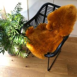 Autumn Tones Sheepskin Rug, Rust Sheepskin, Burnt Orange Rug .fur , Interior Decor, Gift, Autumn Tones, Chair Cover - thumbnail 2