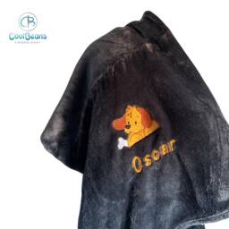 Puppy - Kids Large Fleece Blanket Personalised Children's Embroidered Dog - thumbnail 3