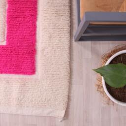 Carved Pink Beni Ourain Rug, Moroccan Rug, 6x9 Ft - thumbnail 3
